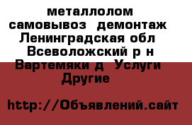 металлолом, самовывоз, демонтаж - Ленинградская обл., Всеволожский р-н, Вартемяки д. Услуги » Другие   